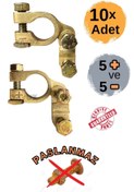 Resim YAVUZ OTOMOTİV 10 Adet Akü Kutup Başı Akü Bağlantısı (+ Ve -) Takım Kutupbaşı Battery Terminal Connectors 