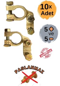 Resim YAVUZ OTOMOTİV 10 Adet Akü Kutup Başı Akü Bağlantısı (+ Ve -) Takım Kutupbaşı Battery Terminal Connectors 