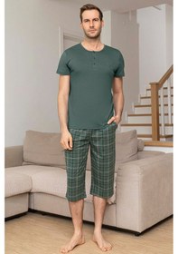 Resim Aydoğan Erkek Civan Modal Bermuda Viridian Pijama Takım 0032 Yeşil 