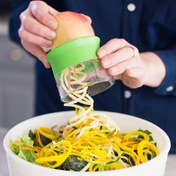 Resim 1parça Yeşil Sebze Spiralizer – Manuel Kabak Makarnası Yapıcı & Döner Meyve Soyucu Paslanmaz Çelik Bıçak, Dayanıklı ABS Plastik, Kolay Kullanılan Mutfak Aparatı, İç Mekan Pişirme & Öğün Hazırlama, Sebze Makarnası Yapıcı | Yüksek Verimli Yemek Hazırlama | Güvenli Gıda Hazırlama | Gıda Temas Güvenli Plastik Malzeme 