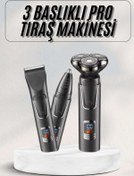 Resim Bosel Yüksek Performanslı 3 Başlıklı Profesyonel Şarjlı Islak ve Kuru Kullanıma Uygun 