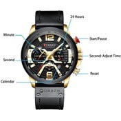 Resim Yingfu Erkek Kol Saati - Curren 8329, 3 Alt Kadranlı, Takvimli, 24 Saat, 3atm Su Geçirmez, Siyah Deri Kayış Çok Renkli 