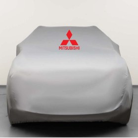Resim Teksin Mitsubishi Asx (2010-2018) Uyumlu Kumaş Logolu Oto Branda - Penye Örtü Gri 