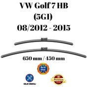 Resim Vw Golf 7 Hb Hatchback 5g1 2012 2013 2014 2015 Uyumlu Ön Cam Muz Tipi Silecek Süpürgesi Seti 650/450mm Silbak 