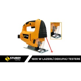 Resim Sturdy Power Tools 1600 Watt Metal Şanzuman Lazerli Tam Professıonel Dekupaj Testere 