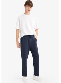 Resim Defacto Regular Fit Basic Düz Beli Bağcıklı Düz Paça Cepli Eşofman Altı D6762ax25aunv64 Lacivert 