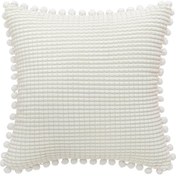 Resim Teltree Beyaz Makyajlı Kuru Dokulu Yastık Kılıfı, Modern Ev Dekoru İçin Yumuşak Kadife, 45x45 Cm, Yastık/sehpa/masa Dekorasyonu 