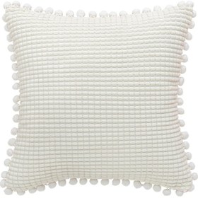 Resim Teltree Beyaz Makyajlı Kuru Dokulu Yastık Kılıfı, Modern Ev Dekoru İçin Yumuşak Kadife, 45x45 Cm, Yastık/sehpa/masa Dekorasyonu 