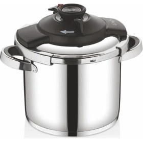 Resim 5108 - 2 Parça - Indüksiyonlu, 22 cm - 9,0 Litre Matik, Düdüklü Tencere, Gümüş Gövde, Siyah Detay 