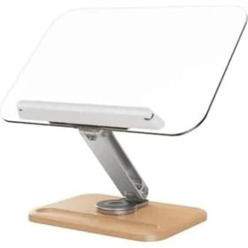 Resim Storemax Profesyonel Kitap Okuma Tutucu Şeffaf Ders Çalışma Sunum Standı iPad ile Uyumlu Çizim Kitap Okuma Katlanabilir Ahşap Tabanlı Ayarlanabilir Tutucu R26 