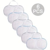 Resim 6 Adet Çamaşır Torbası - Sütyen, İç Çamaşırı ve Hassas Kıyafetler için Anti-Dolaşma Yıkama Torbaları, Açık Üstlü, Deformasyonu Önler, Makinede Yıkanabilir, Düğümleme ve Yırtılmalara Karşı Koruma (6'lı Paket), Standart Çamaşır Makinelerine Uygun, Delikat Giysiler Bakımı, File Yapısı 
