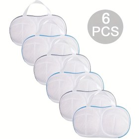 Resim 6 Adet Çamaşır Torbası - Sütyen, İç Çamaşırı ve Hassas Kıyafetler için Anti-Dolaşma Yıkama Torbaları, Açık Üstlü, Deformasyonu Önler, Makinede Yıkanabilir, Düğümleme ve Yırtılmalara Karşı Koruma (6'lı Paket), Standart Çamaşır Makinelerine Uygun, Delikat Giysiler Bakımı, File Yapısı 