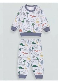 Resim Breeze Erkek Bebek Desenli Pamuklu Pijama Takım-15341 Çok Renkli 