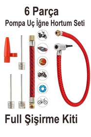 Resim abnturk El Ayak Pompaları Iğne Hortum Şişirme Kiti 3 iğne Uzun ve Kısa Hortum Deniz Yatağı Ucu 