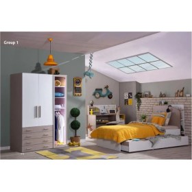 Resim Bubu Home Torino Genç Odası Takımı( Dolap+Çalışma Masası+Yavrulu Karyola) 