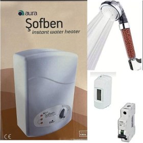 Resim Aura İhlas Banyo Şofbeni + Kireç Arıtmalı Duş başlığı + Sigorta ve Kutusu Dahil Paket 2024 Yeni Seri 