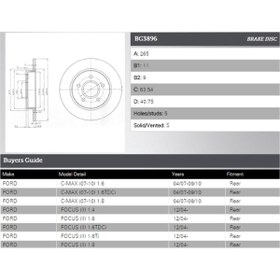 Resim Delphi ARKA FREN AYNASI FOCUS CMAX 1,6 1,6TI 10 / 03 FOCUS CMAX 1,8 15 JANT 10 / 03 