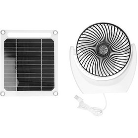 Resim Joyjadehub Taşınabilir 6w Güneş Enerjili Fan Seti Güneş Paneli 