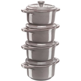 Resim Staub Mini Cocotte Seramik Güveç Seti 4'lü Antik Gri 