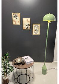 Resim Toms Yeşil Lambader Modern Dekoratif Metal Tasarım Şık Yerde... Yeşil 