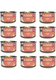 Resim Schesir Somonlu Tam Ve Dengeli Broth Pişirme Suyunda Kedi Konservesi 85 Gr. X 12 Adet 
