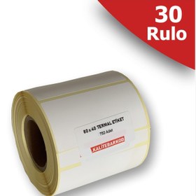 Resim 80X40 Termal Etiket | 30 Rulo Barkod Etiketi 