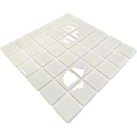 Resim Mutfak Tezgah Arası, Havuz, Banyo, Sauna, Spa, Iç ve Dış Dekorasyonda Tüm Yüzeyler Için, 50X50MM. Beyaz, 31.5X31.5CM. Fileli Cam Mozaik. (10 File Karo = 1 M2 Fiyatıdır ) 