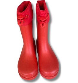 Resim Konçlu Erkek Çocuk Yağmur Çizmesi 26-35 Kırmızı Kırmızı 