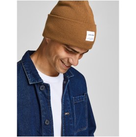 Resim Jack & Jones Jaclong Knit Beanie Noos Erkek Kahverengi Bere - 12150627 