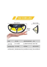 Resim Fonksiyonel Sensörlü 122 Ledli Solar Bahçe Lambası Çok Renkli 