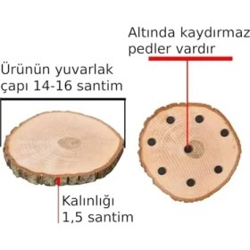 Resim Daders Home Ağaç Ahşap Tencere Çaydanlık Alltlığı Çap 14-16 cm 