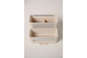 Resim Feyza Design Şık Alüminyum Detaylı Su Hazneli Kaşıklık, 18X14CM, Düzenli Mutfak Organizasyonu 