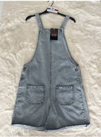 Resim Dmb Kids Düğmeli Cepli Şort Tulum Mavi 