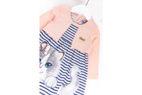 Resim Babymod Bolerolu Kedi Baskılı Kız Bebek Elbise 