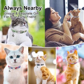 Resim Cat Collar with Bell Name Safety Cat Collar 79948 - Rose / 19-28cm 