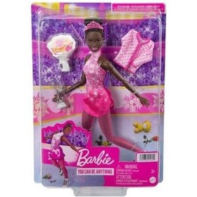 Resim Barbie Buz Pateni Sporcusu Siyahi Bebek Hcn31 