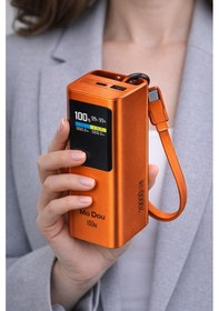 Resim 100w Pd Hızlı Şarj Powerbank 20.000mah Type-c Laptop Destekli Taşınabilir Şarj Cihazı, Alüminyum Gövde, Dijital Göstergeli Turuncu 