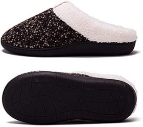 Resim FOLOBE Kadın Erkek Kayma Hafızalı Köpük Kabarık İmitasyon Kürk Yumuşak Terlik Mercan Polar Ev Ayakkabıları İç Mekan Dış Mekan, kahverengi, 3/4 UK 