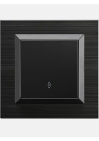 Resim Ovivo Quantum Metalik Siyah Light Antrasit Tekli Çerçeve Priz 