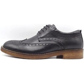 Resim Kışlık Oxford Klasik Erkek Ayakkabı AU04 Siyah 