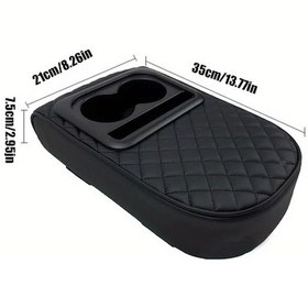 Resim Chuangyinshop Siyah Pu Deri Kolçak Minderi: Kupalar Ve Telefon İçin Yastık, Ayarlanabilir Kayış, Çoğu Araca Uyumlu 