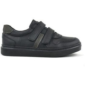 Resim Rakerplus Hakiki Deri Siyah Cırtlı Erkek Çocuk Sneaker Ayakkabı 