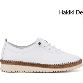 Resim Gönderi(R) Gönderi R Kadın Beyaz Bağcıklı Hakiki Deri Comfort Ayakkabı Ddza84842848 Beyaz 