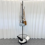 Resim 6-Katlı Duvar Duvarı Olmayan Metal Pardesü Askısı, Modern Minimalist, Şemsiye Tutucu ile, Yatak Odası için, Tekerlekli, Pardesü için, Kuzey Avrupa Tarzı 