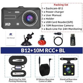 Resim Dash Kamera Kamera Araba Hd 1080p Dokunmatik Gece Görüş Video Kaydedici Araç Araba Dvr B12-10m Rcc-bl 32g 