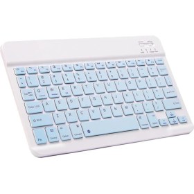 Resim TezMax Philips M10 10.1" Uyumlu Kablosuz Bluetooth Şarj Edilebilir Mini Q Klavye - Mavi 