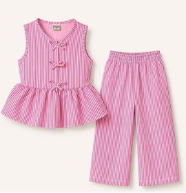 Resim My Kids Wear Kız Çocuk Bella Fiyonk Detaylı Alt Üst Takım 12800 Fuşya 