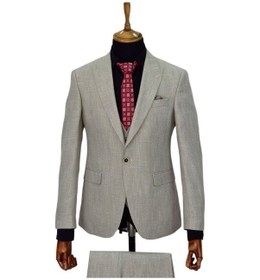 Resim Erkek Bej Rengi Regular Fit Takım Elbise Bgl-St03823 001 