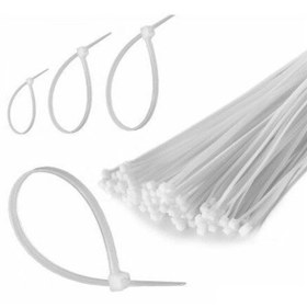 Resim Beyaz Cırt Plastik Kelepçe 15 Cm Kablo Bağı - 2.5 150mm 100 Adet 