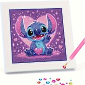 Resim Disney Stitch Örgü Temalı Elmas Boyama Kiti, Tam Matkap Kağıt Şekilli Kristaller, Klasik Tarz Plastik Bebek Süslemeleri, Ev Dekorasyonu İçin Uygun Basit El İşi, Mükemmel Sevgililer Günü Hediyesi 